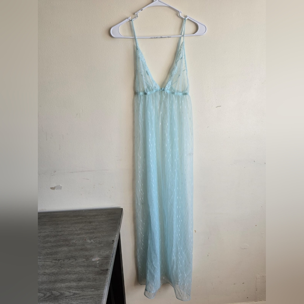 Vintage J.C. Penny Blue Sleepwear Nightgown Size X-Small 6